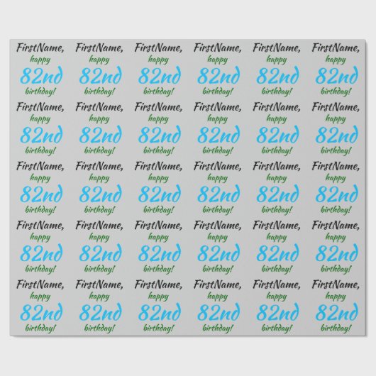 Eenvoudig 82e verjaardag inpakpapier (Vlak)