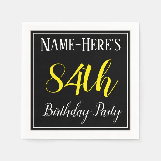 Eenvoudig, 84e verjaardagsfeestje w / aangepaste n servetten (Voorkant)
