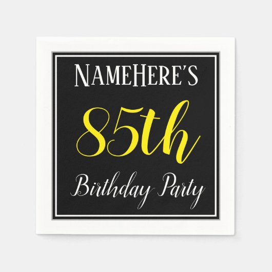 Eenvoudig, 85e verjaardagsfeestje w / aangepaste n servet (Voorkant)