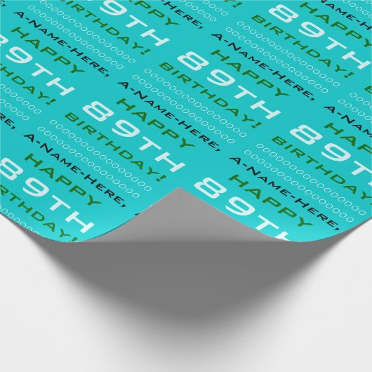 Eenvoudig 89e verjaardag inpakpapier (Hoek)