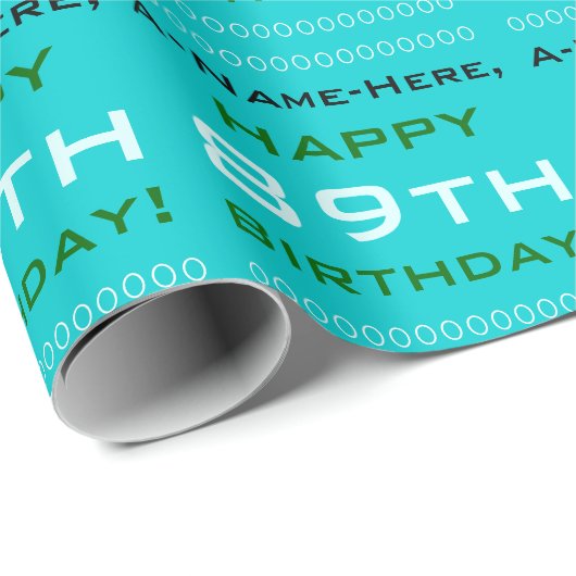 Eenvoudig 89e verjaardag inpakpapier (Rol Hoek)