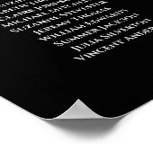 Eenvoudig 8-tabel grijs op zwarte bruiloft poster (Hoek)