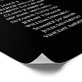 Eenvoudig 8-tabel grijs op zwarte bruiloft poster (Hoek)