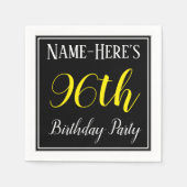 Eenvoudig, 96e verjaardagsfeestje w / aangepaste n servet (Voorkant)