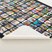 Eenvoudig 99 foto-collage, afgerond vierkant zwart sherpa deken (3/4)