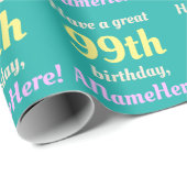 Eenvoudig 99e Birthday Wrapping Paper Cadeaupapier (Rol Hoek)