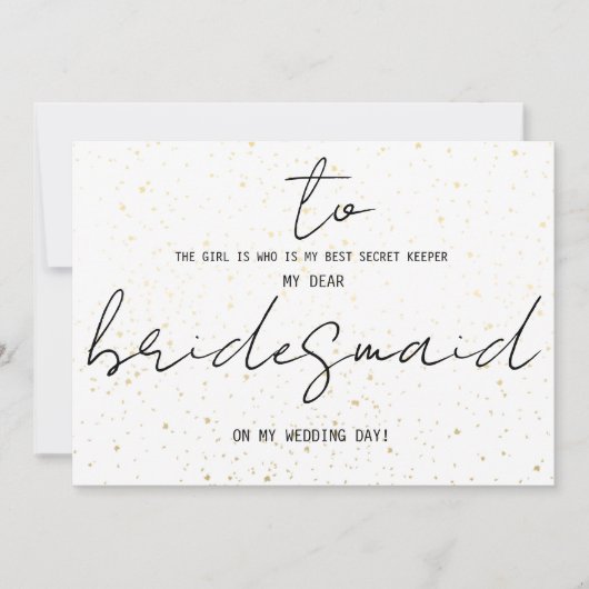 Eenvoudig aan Bridesmaid op mijn huwelijksdag Naam (Voorkant)