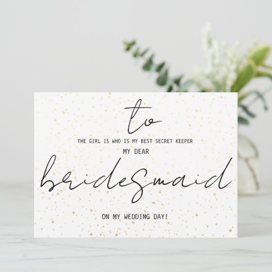 Eenvoudig aan Bridesmaid op mijn huwelijksdag Naam (Staand voorkant)