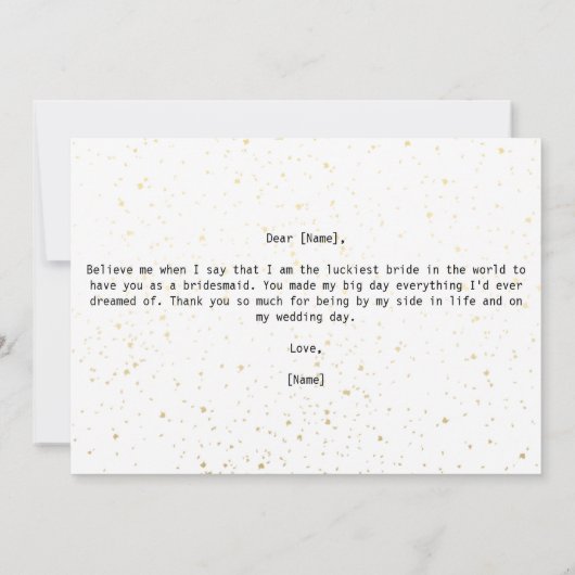 Eenvoudig aan Bridesmaid op mijn huwelijksdag Naam (Achterkant)