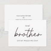 Eenvoudig Aan mijn broer op mijn trouwdagkaart (Voorkant / Achterkant)
