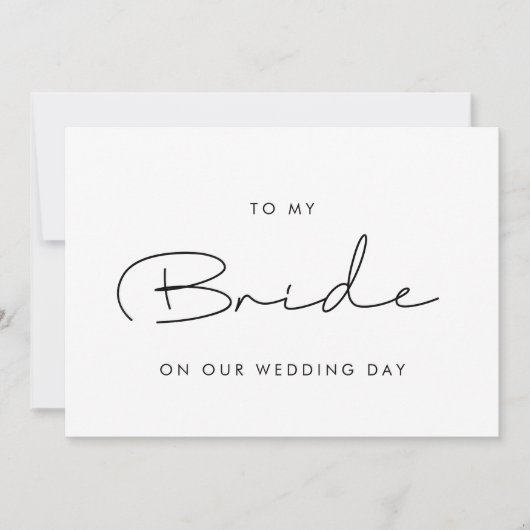 Eenvoudig aan mijn bruid op onze trouwdag kaart (Voorkant)