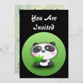 EENVOUDIG AAN TE PASSEN - Beer Uitnodiging Panda (Voorkant / Achterkant)
