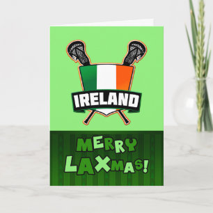 Eenvoudig aan te passen Ierland Lacrosse kerstKaar Feestdagen Kaart