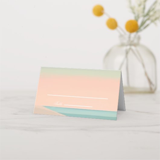 Eenvoudig aan zee gevouwen plaatskaartje (Voorkant)