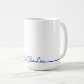 Eenvoudig aangegeven thin blauwe lijn koffiemok (Voorkant rechts)