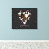 Eenvoudig aangepast 18 Foto-hart voor haar Canvas Afdruk (Insitu (Houten vloer))