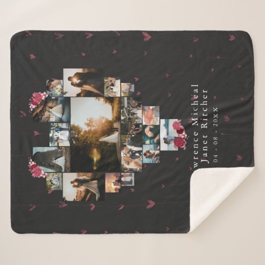 Eenvoudig aangepast 18 Fotohart voor haar Sherpa Deken (Voorkant (horizontaal))