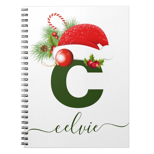 Eenvoudig aangepast, aangepast kerstfeest notitieboek (Voorkant)