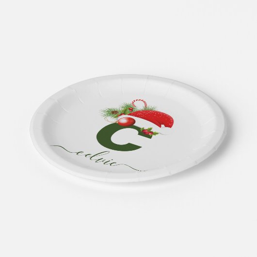 Eenvoudig aangepast, aangepast kerstfeest papieren bordje (Gekanteld)