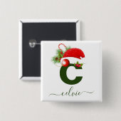 Eenvoudig aangepast, aangepast kerstfeest vierkante button 5,1 cm (Voorkant /achterkant)