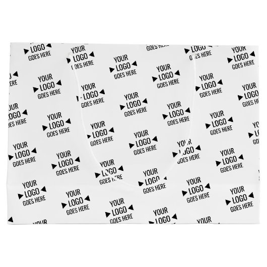 Eenvoudig aangepast bedrijfspatroon Logo Groot Cadeauzakje (Achterkant)