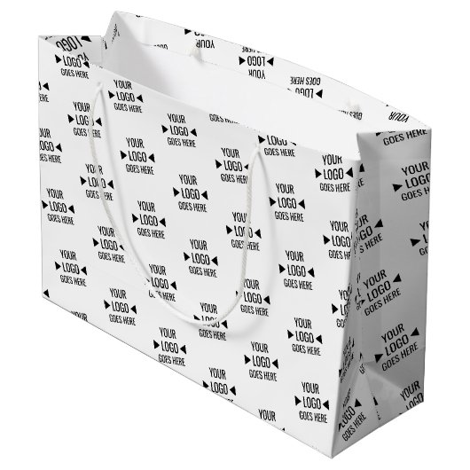 Eenvoudig aangepast bedrijfspatroon Logo Groot Cadeauzakje (Achterkant Gekanteld)