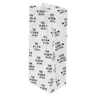 Eenvoudig aangepast bedrijfspatroon Logo Wijn Cadeautas