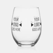 Eenvoudig aangepast bedrijfspatroon Logo Wijnglas Zonder Voet (Achterkant)