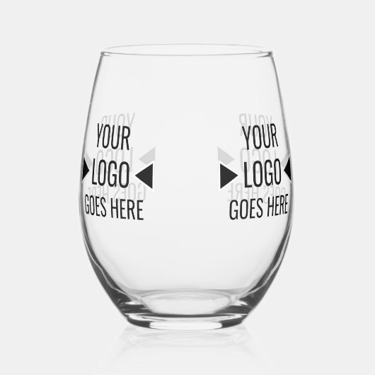 Eenvoudig aangepast bedrijfspatroon Logo Wijnglas Zonder Voet (Achterkant)