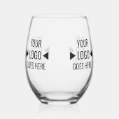 Eenvoudig aangepast bedrijfspatroon Logo Wijnglas Zonder Voet (Rechts)