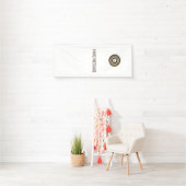eenvoudig aangepast BLACK mandala monogram voeg jo Spandoek (Insitu)