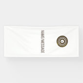 eenvoudig aangepast BLACK mandala monogram voeg jo Spandoek (Horizontaal)