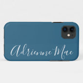 Eenvoudig aangepast blauw groen Hoesje-mais Case-Mate iPhone Case (Achterkant (horizontaal))