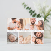Eenvoudig aangepast fotocollage-Baby shower Bedankkaart (Staand voorkant)