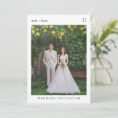 Eenvoudig aangepast fotohuwelijk kaart (Staand voorkant)