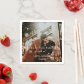 Eenvoudig aangepast fotoweddenschap Napkin Servet (Insitu)