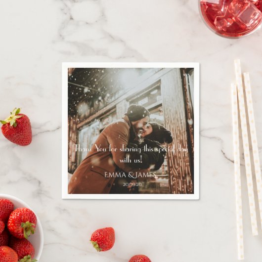 Eenvoudig aangepast fotoweddenschap Napkin Servet (Insitu)
