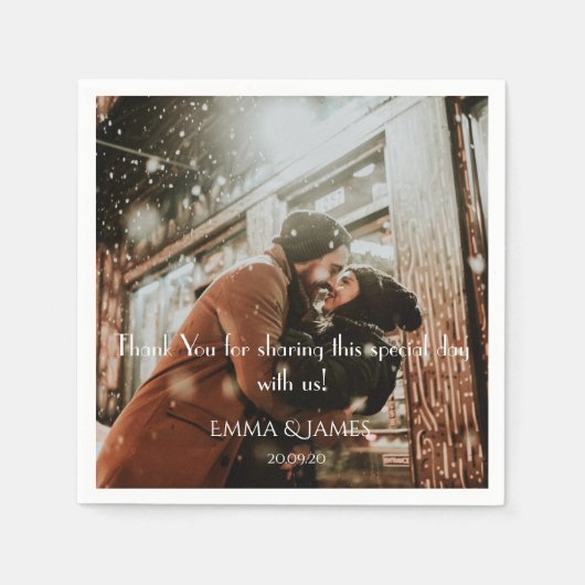 Eenvoudig aangepast fotoweddenschap Napkin Servet (Voorkant)