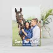 Eenvoudig aangepast fotoweddenschap Pet Pet Save The Date (Staand voorkant)