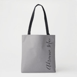 Eenvoudig aangepast grijs + zwart tote bag