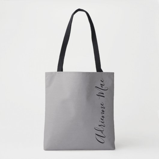 Eenvoudig aangepast grijs + zwart tote bag (Voorkant)