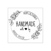 Eenvoudig aangepast handgemaakt met liefde, Floral Rubberstempel (Afrduk)