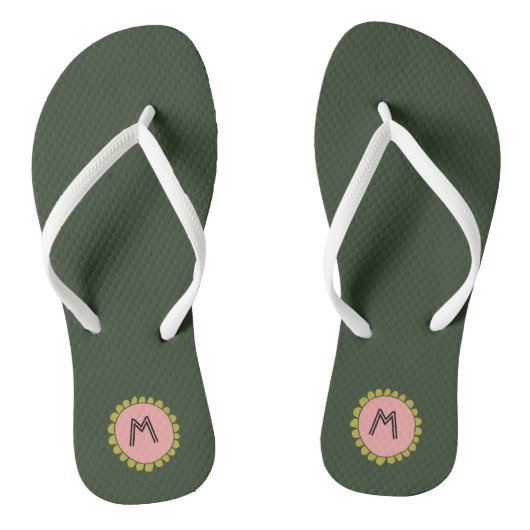 Eenvoudig aangepast Hunter-monogram Teenslippers (Voetbed)