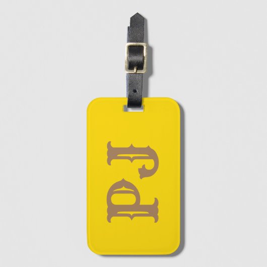 Eenvoudig aangepast initiaal monogram toevoegen bagagelabel (Voorkant (verticaal))