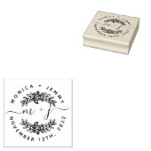 Eenvoudig aangepast Initialen Script Round Wedding Rubberstempel (Gestempeld)