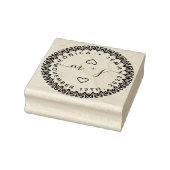 Eenvoudig aangepast Initialen Script Round Wedding Rubberstempel (Stempel)