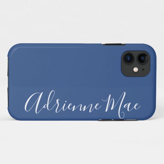 Eenvoudig aangepast Klassiek blauw Case-Mate iPhone Case (Achterkant (horizontaal))