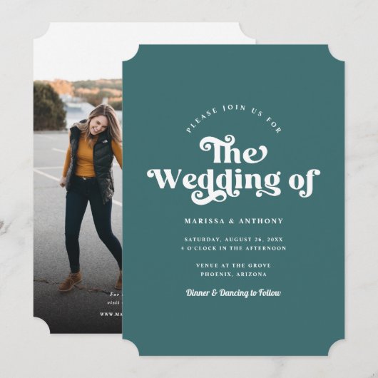 Eenvoudig aangepast kleurenbereik Modern Retro Pho Kaart (Voorkant / Achterkant)