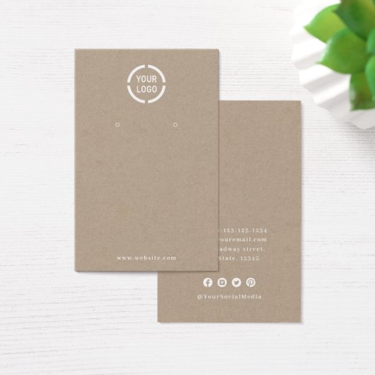 Eenvoudig aangepast logo kraft oorscherm visitekaartje (Bureau)