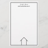 Eenvoudig aangepast makelaar van onroerend goedbed briefpapier (Voorkant)